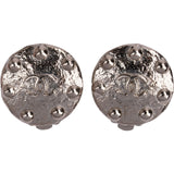Chanel Hammered Studded 1997 CC Clip-On Earrings