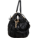 Prada Black Leather Gaufre Satchel Handbag