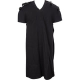 Fendi Black Wool Leather Bow Shoulder Shift Short Sleeve Dress (IT38)
