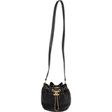Chanel Pleated Calfskin Small Coco Pleats Drawstring Bucket Crossbody Bag