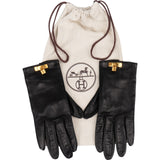 [🔄️B08 / F40] Hermès Black Leather Kelly Gloves - vintageandkickz