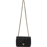 Chanel Quilted Lambskin Diana 24K Gold Single Flap Crossbody Bag