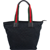 Gucci Monogram GG Canvas Web Stripe Tote Shopper Shoulder Bag