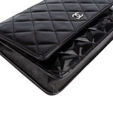 Chanel Quilted Patent Leather Wallet On Chain Crossbody Bag - vintageandkickz