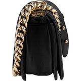 Chanel Chevron Quilted Lambskin Small Boy Single Flap Crossbody Bag