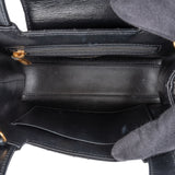 Chanel Black Leather Quilted Lambskin Nano Kelly Top Handle Crossbody Handbag