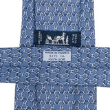 Hermès Blue H Print Silk Tie Krawatte