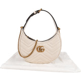 GucciQuilted Leather GG Marmont Half-Moon-Shaped Mini Shoulder Bag