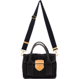 Prada Black Canapa Pattina Handbag