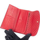 Gucci Red Microguccissima Leather Flap Continental Wallet