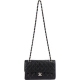 Chanel Quilted Caviar Leather Small Double Flap Shoulder Bag