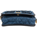 Prada Multicolor Embroidered Denim Cahier Belt Crossbody Bag