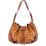MCM Monogram Visetos Drawstring Hobo Shoulder Bag