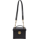 Chanel Jumbo Quilted Lambskin 24K Gold CC Vanity Case Handbag