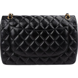 Chanel Quilted Lambskin Jumbo Double Flap Crossbody Bag