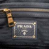 Prada Black Leather Vitello Daino Handbag