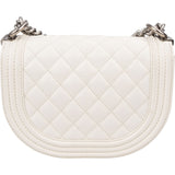 Chanel Quilted Caviar Leather Small Boy Messenger Single Flap Crossbody Bag