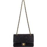 Chanel Quilted Suede 24K Gold Medium Double Flap Shoulder Bag