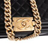 Chanel Quilted Lambskin Medium Boy Single Flap Crossbody Bag