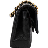 Chanel Quilted Lambskin 24K Gold Small Double Flap Shoulder Bag