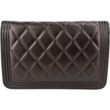 Chanel Quilted Caviar Leather Boy Wallet On Chain Crossbody Bag