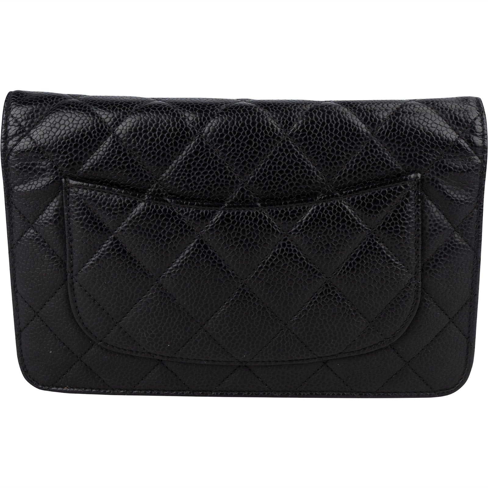 Chanel Quilted Caviar Leather Wallet On Chain Crossbody Bag - vintageandkickz