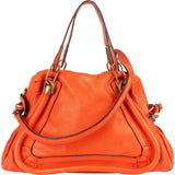 Chloé Orange Grained Leather Paraty Handbag
