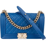 Chanel Quilted Lambskin Medium Boy Single Flap Crossbody Bag