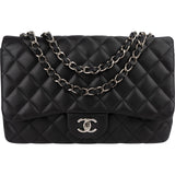 Chanel Quilted Lambskin Jumbo Single Flap Crossbody Bag