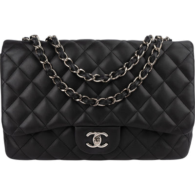 Chanel Quilted Lambskin Jumbo Single Flap Crossbody Bag