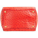 Prada Ostrich Leather Twin Pocket Tote Handbag