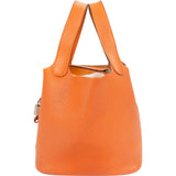 Hermès Potiron Orange Taurillon Clemence Picotin Lock 18 (PM) Handbag
