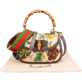 Gucci Floral Jacquard Bamboo 1947 Top Handle Crossbody Bag