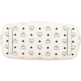 MCM White Monogram Visetos Liz Reversible Shopper Shoulder Bag