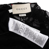 Gucci Black Tüll Flocked GG Tulle Top (L)