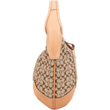 Coach Monogram Signature Pleated Hobo Shoulder Bag