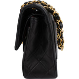 Chanel Quilted Lambskin 24K Gold Small Double Flap Shoulder Bag