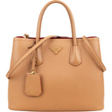 Prada Saffiano Cuir Leather Double Tote Handbag
