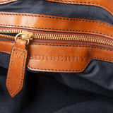 Burberry Nova-Check Haymarket Brown Leather Bridle Lynher Belt Hobo Handbag