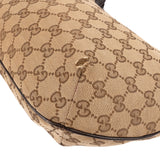 Gucci Monogram GG Canvas Web Strap Half Moon Crossbody Bag