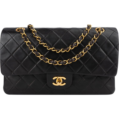 [🔄️B11 / F28] Chanel Quilted Lambskin Medium Double Flap Shoulder Bag - vintageandkickz