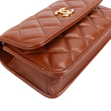 Chanel Quilted Lambskin Single Flap Wallet on Chain Crossbody Bag