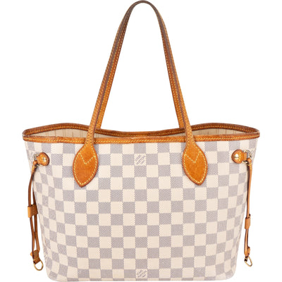 Louis Vuitton Monogram Damier Azur Canvas Neverfull PM Handbag - vintageandkickz