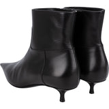 Balenciaga Fashion Show Black Leather Pointed Toe Kitten Heel Ankle Boots (37)