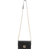 Gucci Pebbled Leather Interlocking GG Wallet On Chain Crossbody Bag