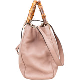 Gucci Pink Leather Bamboo Handbag