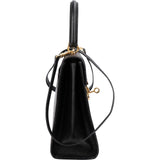 Gucci Black Grained Leather Padlock Top Handle Handbag