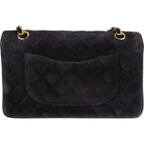 Chanel Quilted Suede 24K Gold Medium Double Flap Shoulder Bag