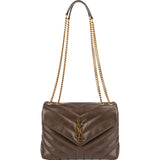 Yves Saint Laurent Brown Quilted Leather Loulou Crossbody Bag