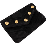 Chanel Suede Quilted Chevron Button Envelope Pouch